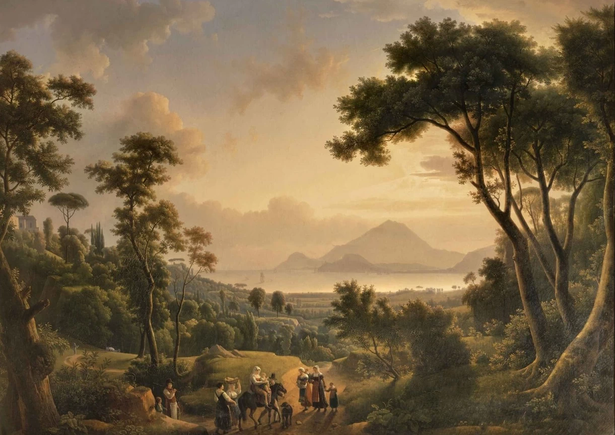 Alexandre Hyacinthe Dunouy - Veduta della costa di Posillipo Regno di Napoli